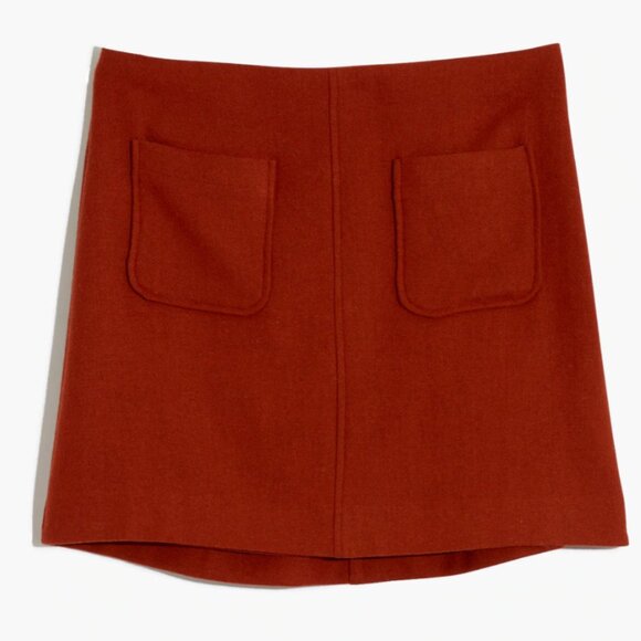 Madwell Museum Patch-Pocket Mini Skirt Wool Blend - Picture 2 of 6